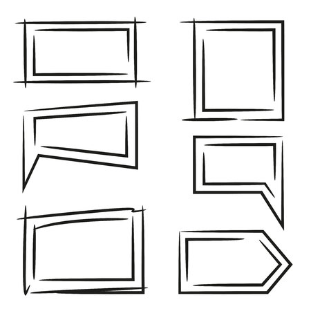 Hand drawn speech bubbles. Vector illustration.のイラスト素材