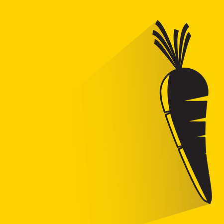 carrot and shadow on yellow backgroundのイラスト素材