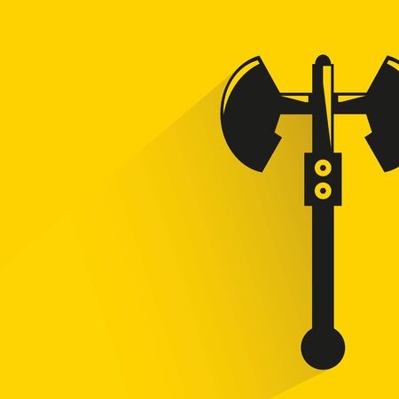 ax and shadow on yellow backgroundのイラスト素材