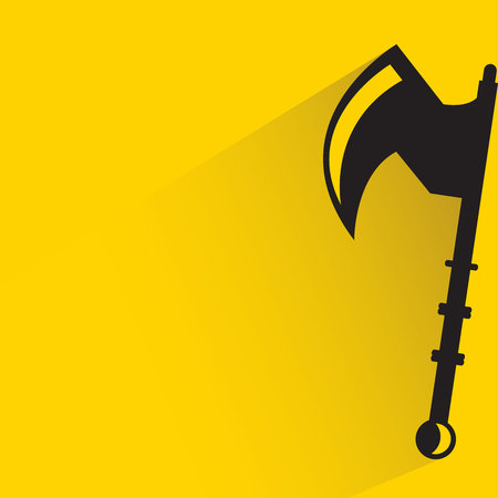 ax and shadow on yellow backgroundのイラスト素材