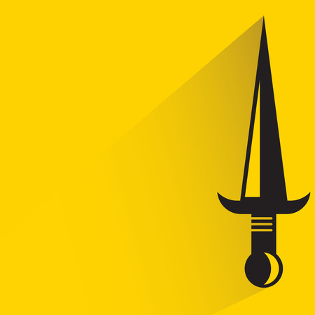 sword and shadow on yellow backgroundのイラスト素材