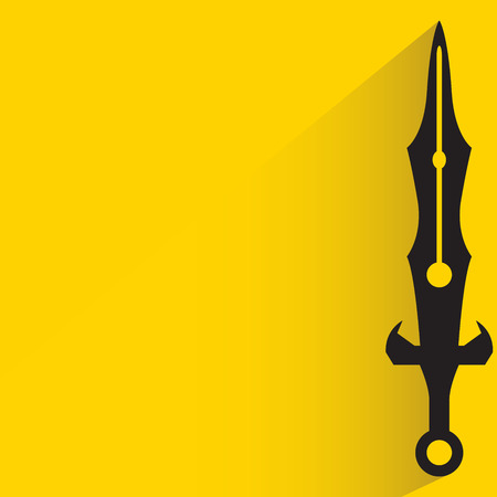 sword and shadow on yellow backgroundのイラスト素材