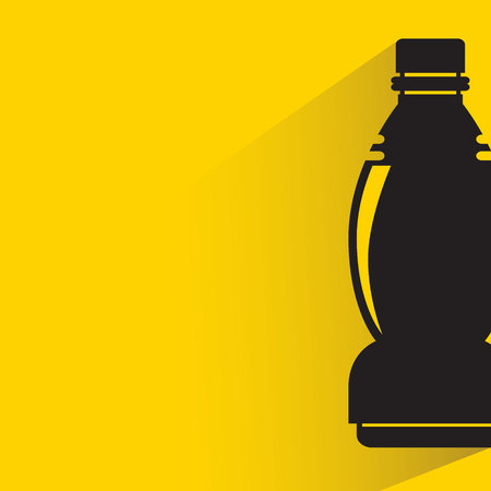 Bottle on yellow backgroundのイラスト素材
