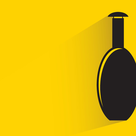 Bottle on yellow backgroundのイラスト素材