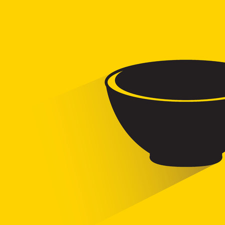 bowl on yellow backgroundのイラスト素材