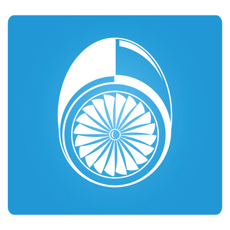 Jet engine vector illustration on blue background.のイラスト素材