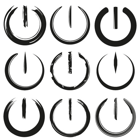 Hand drawn start buttons Vector illustration.のイラスト素材
