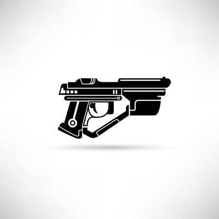 Futuristic gun, laser gun vector illustration.のイラスト素材