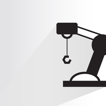 robotic arm with drop shadow on white backgroundのイラスト素材