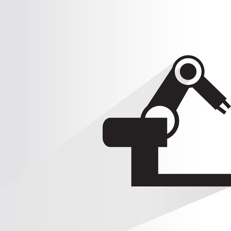 robotic arm with drop shadow on white backgroundのイラスト素材