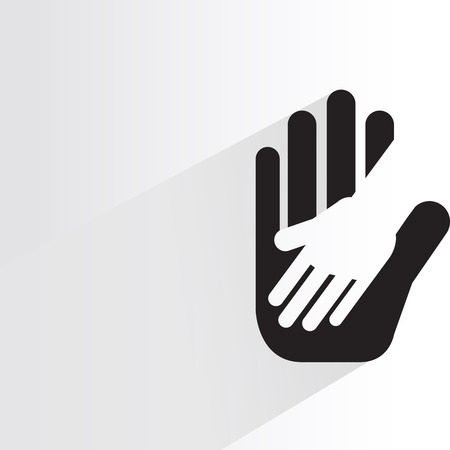 A helping hands on a gray background.のイラスト素材
