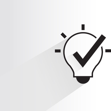 light bulb and check mark, idea Vector illustration.のイラスト素材