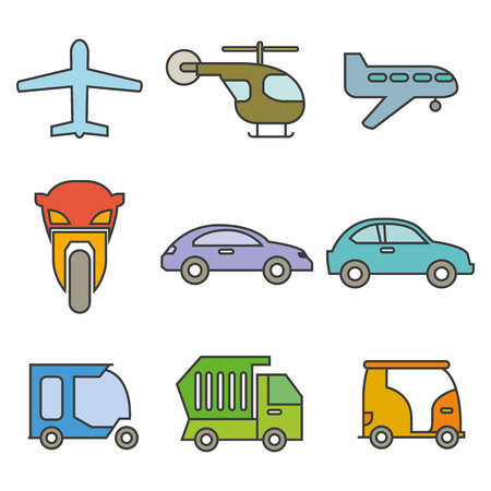 transportation iconsのイラスト素材
