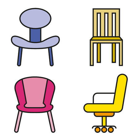 Chair iconsのイラスト素材