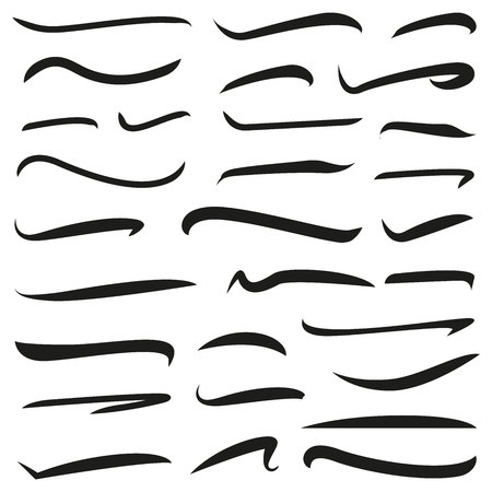 Black hand drawn underline setのイラスト素材