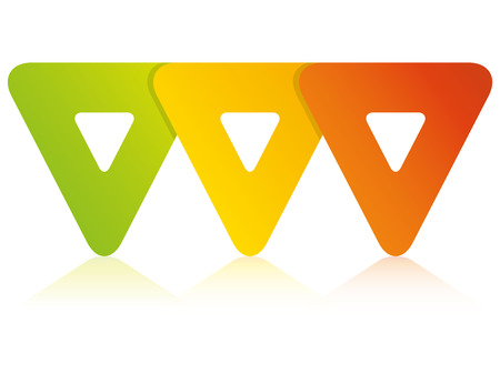Colorful blank triangle process diagram templateのイラスト素材