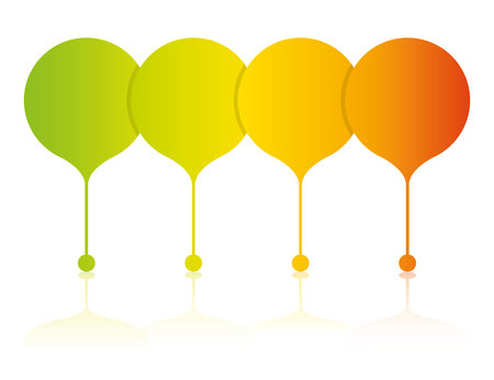 Colorful pin or balloon step business process diagramのイラスト素材