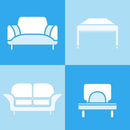sofa icons, chair iconsのイラスト素材