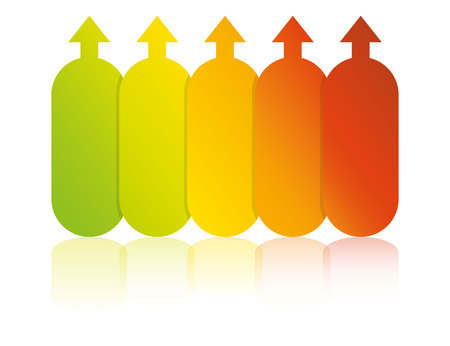 five processes for presentation templateのイラスト素材