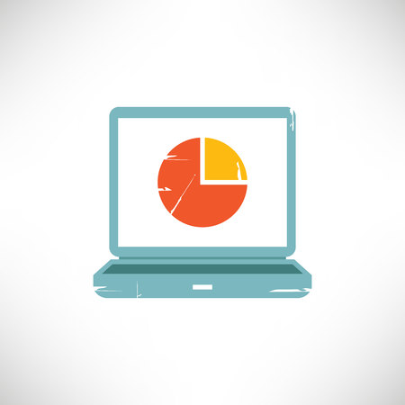 A computer and chartのイラスト素材