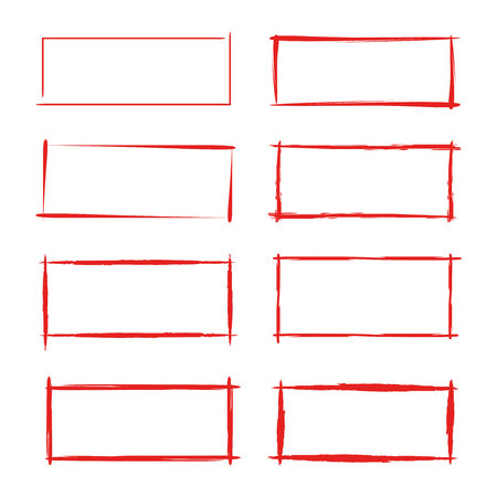 red grunge frame setのイラスト素材