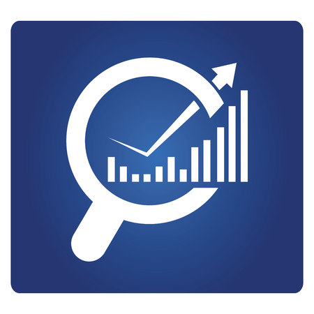 magnifier glass and graph, data analysis conceptのイラスト素材