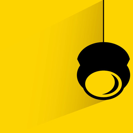 ceiling lamp on yellowのイラスト素材