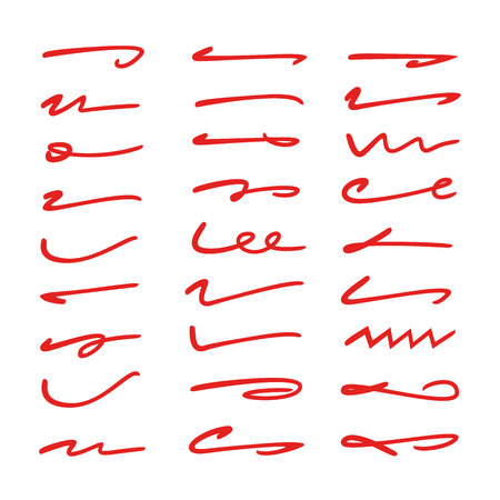 red hand drawn underline for highlighting some textのイラスト素材
