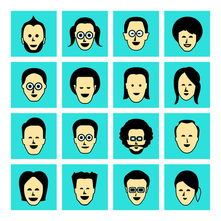 avatar face iconsのイラスト素材
