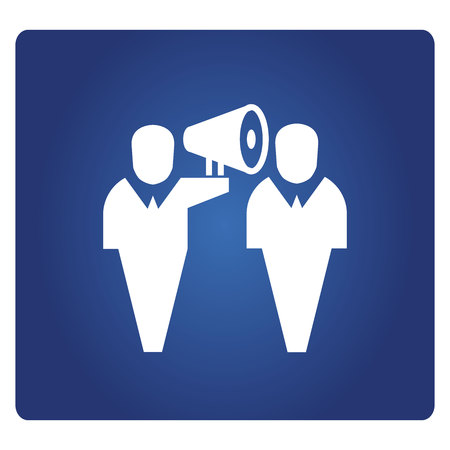 business man holding a megaphone and command an employeeのイラスト素材