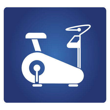 treadmill icon on blue backgroundのイラスト素材