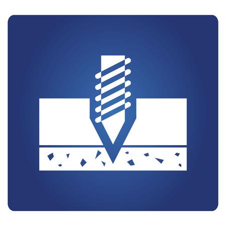 drill icon on blue backgroundのイラスト素材