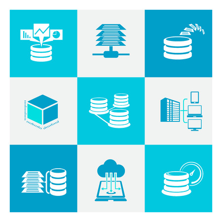 server and network iconsのイラスト素材