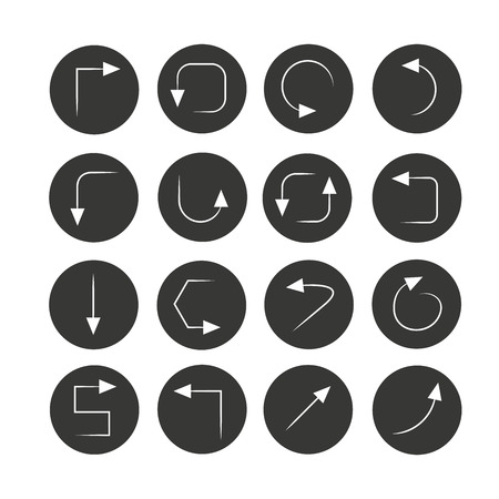 arrow icon set in circle buttonsのイラスト素材
