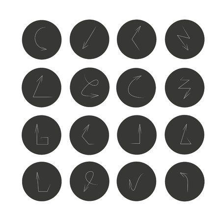 arrow icon set in circle buttonsのイラスト素材