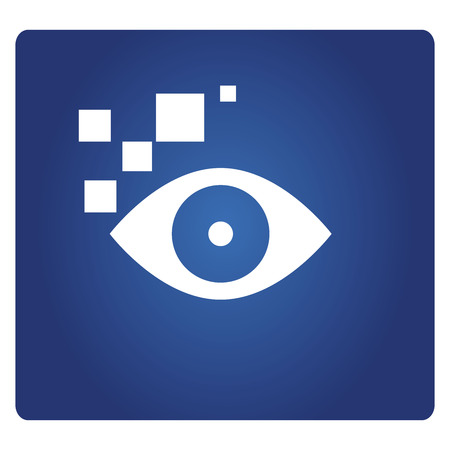 eye scan icon on blue backgroundのイラスト素材