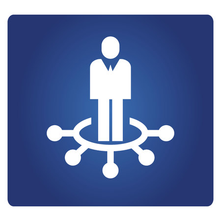 business people and centralization concept in blue backgroundのイラスト素材