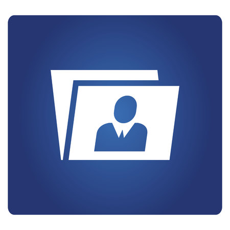 personal profile folder icon in blue backgroundのイラスト素材
