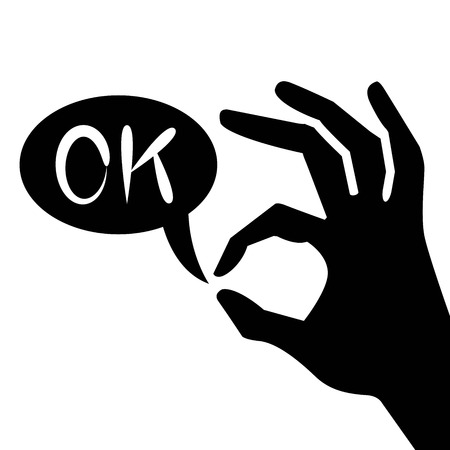 okay hand gesture with speech bubbleのイラスト素材