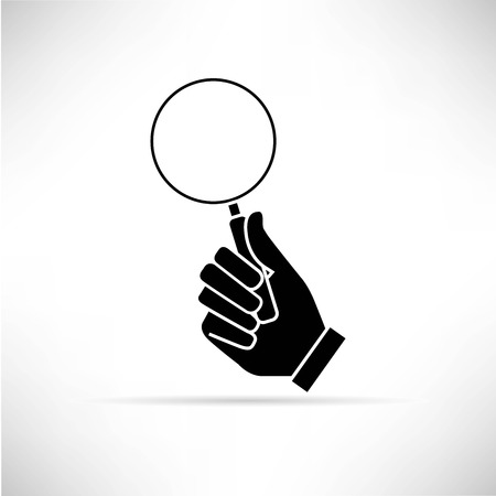 hand holding magnifier iconのイラスト素材