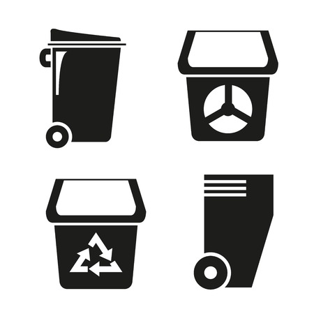 bin, trash can iconsのイラスト素材