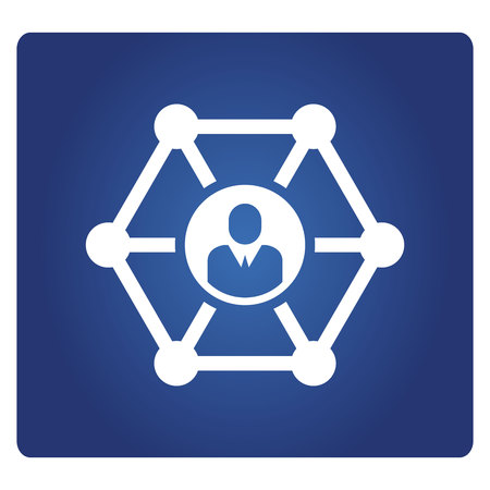 people connection in hexagonal diagram iconのイラスト素材