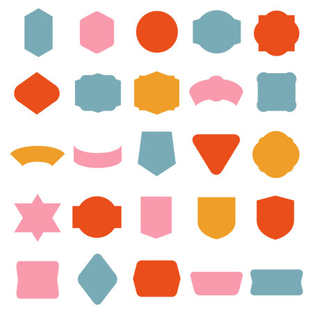 colorful vintage label setのイラスト素材