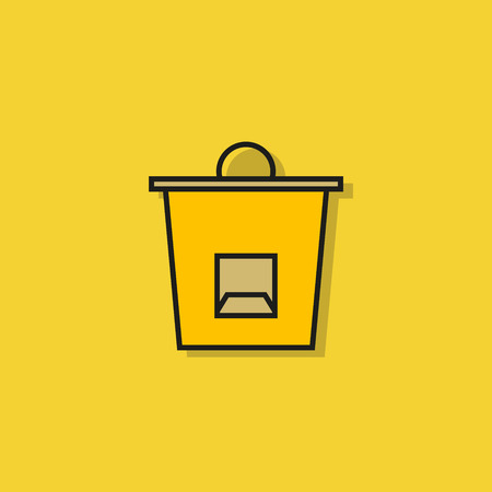 bin icon on yellow backgroundのイラスト素材