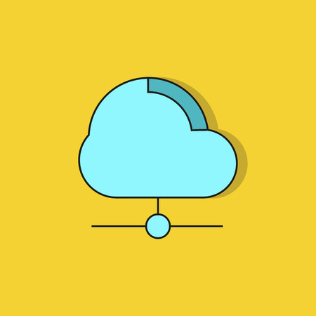 cloud icon on yellow backgroundのイラスト素材
