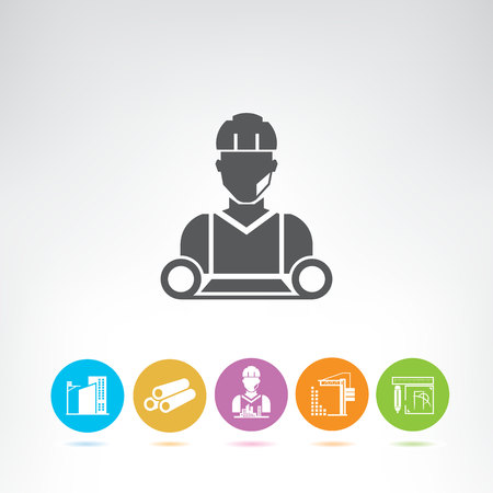 architect and construction iconsのイラスト素材