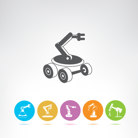 industrial robot iconsのイラスト素材