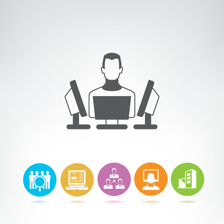 office and business people iconsのイラスト素材