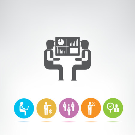 business meeting iconsのイラスト素材