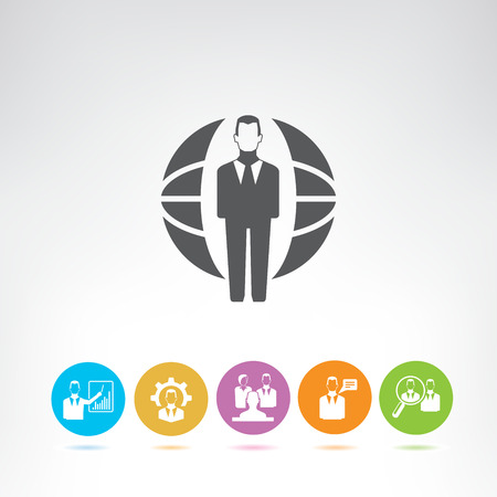 business management concept iconsのイラスト素材